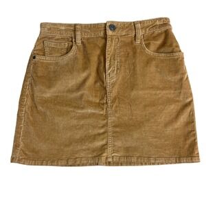 Current/Elliott Womens 27 Corduroy Mini Skirt Tan Camel Cotton Blend 18-3-002639